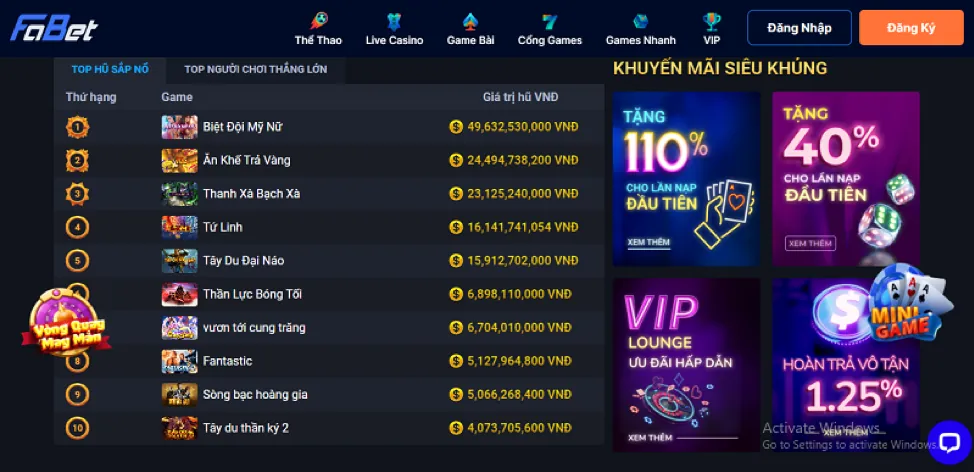 Tổng hợp các trò chơi cá cược thể thao, casino trực tuyến, nổ hũ, bắn cá và đá gà tại VI68, hiển thị sự đa dạng và hấp dẫn sau khi đăng nhập.
